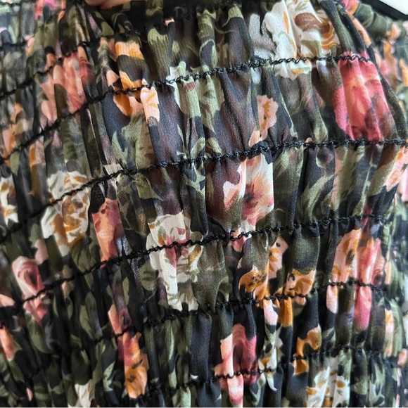 Vintage Expression smock floral chiffon maxi dress Sz S - Picture 7 of 12